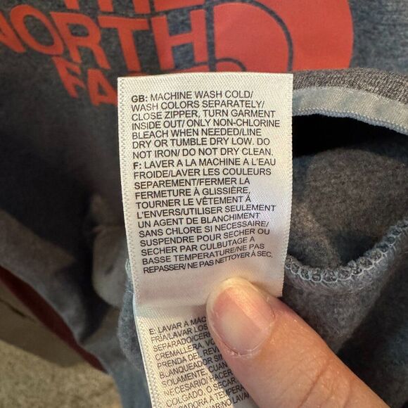 The North Face Hoodie Women Size M Pullover Hiking Grey Red Shirt Jacket - Picture 7 of 8